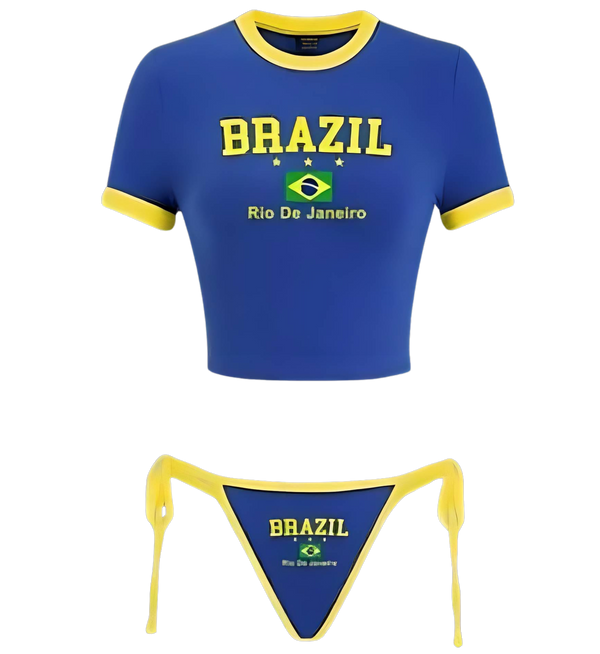 bikini brazil bleu jaune