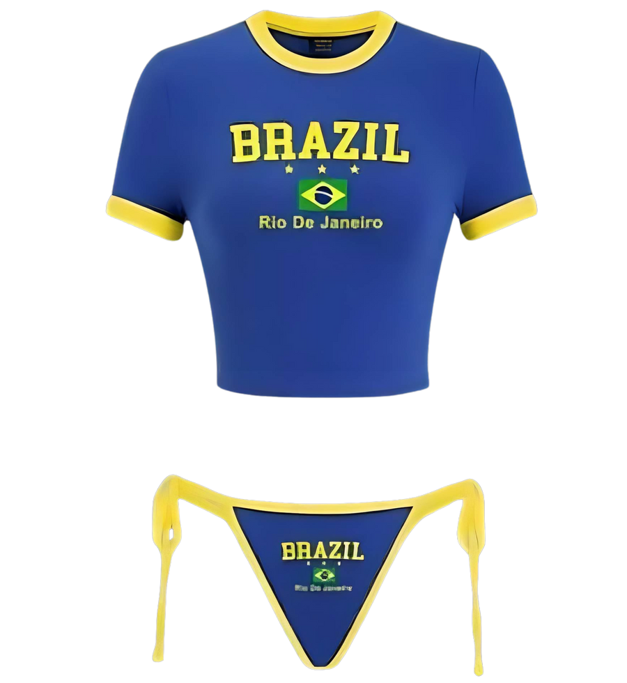 bikini brazil bleu jaune